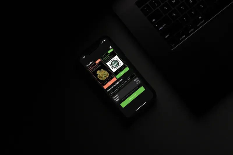 Cannabis Dispensary App on a mobile phone